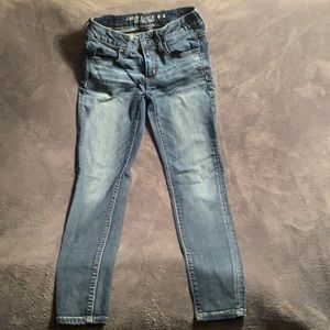 American Eagle, super low rise jegging, denim color.